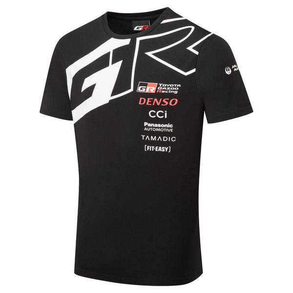 T-shirt Officiel Toyota Gazoo Racing WRC 2025 - Collection Équipe Classique Homme, Noir Et Blanc, Logo GR Et Sponsors